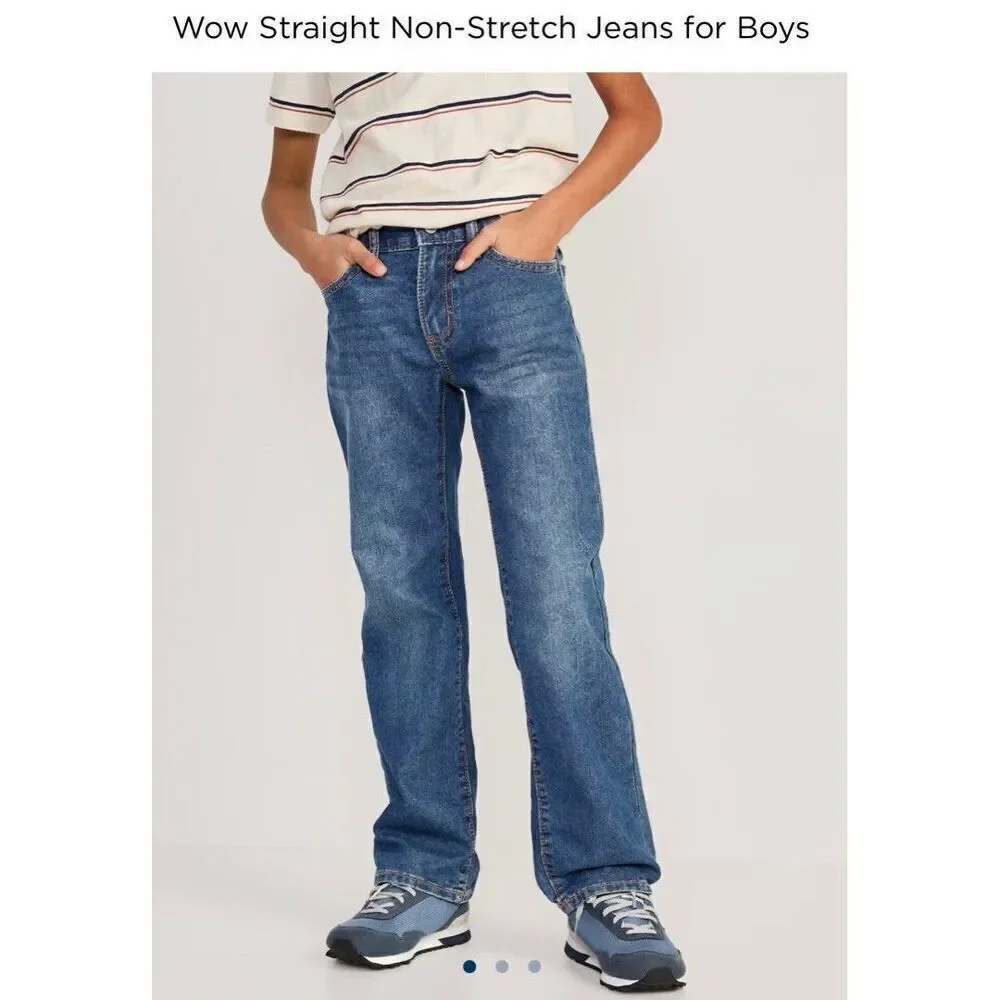 Youth Boys Old Navy Wow Straight Non-Stretch Leg  Stonewash Jeans - Sz 10